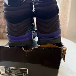 Jordan 8 Men's Athletic Shoes Black and Purple